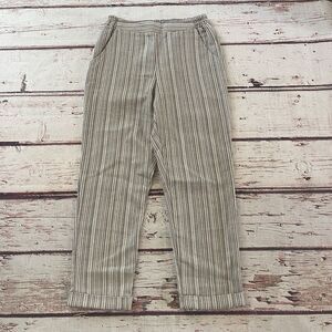 Sienna Sky Sweatpants Women Small Beige Striped Cotton‎ High Rise